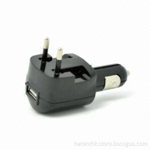 2-in-1 Home and Car Charger, 5V 1A, with Switch
